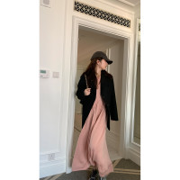 【現貨】im向 出街密碼 挖肩設計感針織吊帶裙女高腰無袖裙