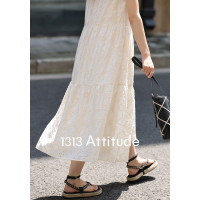 【現貨】1313法式重工鉤花！精緻文藝感90%天絲背心裙顯瘦洋裝