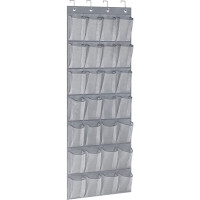 亚马逊新品28格无纺布门后透明网布帽鞋靴子衣柜大号多层收纳挂袋