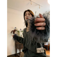 ICELOLLY羊毛深U領超好看套頭毛衣女秋冬內搭寬鬆針織衫上衣套裝