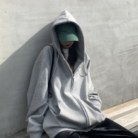 SIXI四喜家自制春季  拉鍊外套女連帽運動衫寬鬆韓版加絨百搭上衣