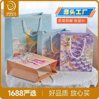 创意油画礼品袋手提袋纸袋子网红礼袋白卡伴手礼ins服装定制纸袋