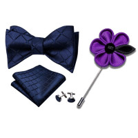 Мужской красный галстук-бабочка Barry.Wang, самозавязывающийся набор из шелковых галстуков Пейсли Цвета Бургунди, карманные Квадратные запонки, бутоньерка для свадебной вечеринки