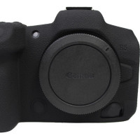 Силиконовый противоударный чехол MyPads Antiurto для фотоаппарата Canon EOS R5 из мягкого силикона черный