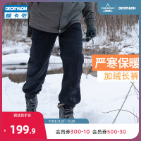 迪卡儂 戶外運動休閒褲長褲工裝男秋冬搖粒絨抓絨加絨保暖褲 OVHU