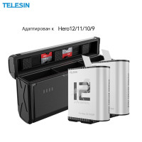 Зарядное устройство GoPro HERO 9/10/11/12 Двойное зарядное устройство + аккумуляторы Enduro (2акб)