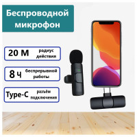 Микрофон петличный для телефона, Type-C, в комплекте 1 микрофон, подходит для смартфона, для USB Type-C, петличка для записи блога или стрима