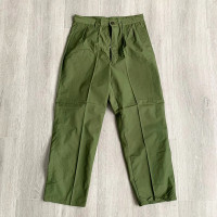 正品老貨87的確良夏褲工裝褲老式的良夏褲78式軍綠懷舊演出褲子