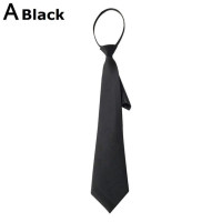 Простой галстук на молнии для мужчин и женщин, матовый черный, красный, синий галстук с зажимом, тонкий галстук, деловой галстук для похорон, для домофона, галстук безопасности