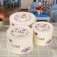 GPW5圆形生日蛋糕盒烘焙包装8/10/12/14/16/18寸双层加高三层特高