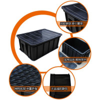 GPW52022防静电黑色周转箱带隔板料静电胶框导电整理胶箱带盖元件