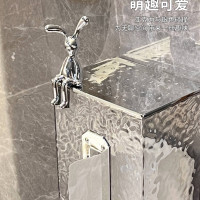 3G69批发轻奢洗脸巾收纳盒壁挂式免打孔置物架纸巾盒卫生间厕所浴