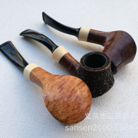 三森石楠木烟斗9mm碳芯过滤三森烟丝斗中号8978