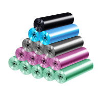 K9HX批发家用手提大号黑色垃圾袋防隐私加厚背心式新料彩色平口清