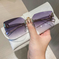 Женские солнцезащитные очки без оправы, с защитой UV400