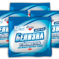 ЗОЛУШКА: Отбеливатель для белых и цветных тканей "Белизна", 100 г, 4 штуки / Без хлора