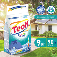 Стиральный порошок универсальный Teon Color&White 9 кг автомат, ручная стирка, для белого и цветного белья / Код 650