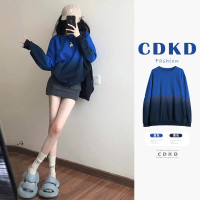 漸層衛衣女2023新款爆款美式復古oversize深冬裝薄款外套長袖上衣