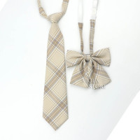 Женский комплект из галстука и бабочки, в шотландскую клетку