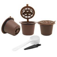 Многоразовые кофейные фильтры для кофемашины Nespresso с щеткой ложки, 3 шт