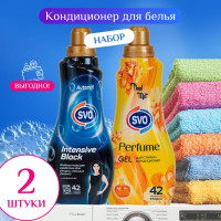 Кондиционер для белья SVO 1 л, парфюмированный, Floral mist и для Черного - набор 2 шт