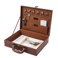 现货PU皮房产交房箱交房钥匙盒楼盘交付礼品盒工具箱定制皮包装盒