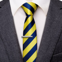 Галстук мужской в желто-синюю полоску, 6,5 см