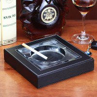 家用茶几烟灰缸欧式 办公室桌面酒店会所水晶烟灰缸大号创意