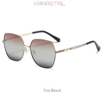 Женские поляризационные солнцезащитные очки, двухцветные градиентные солнцезащитные очки, металлическая большая оправа для очков, мужские дорожные пляжные антибликовые очки для кемпинга