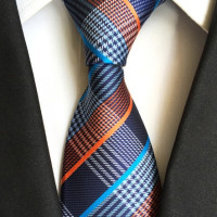 Галстук мужской шелковый, 8 см, в черно-желтую полоску