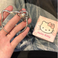 可愛HelloKittyHello咪立體珍珠開口鐲子送學生閨蜜稀奇古怪的手