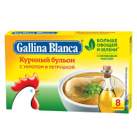 Кубики Gallina Blanca приправы со вкусом Куриный бульон с укропом и петрушкой, 8 кубиков, 80г