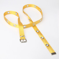 Ремень с металлической пряжкой в стиле унисекс, парусиновый ремень с отверстиями, Модный повседневный ковбойский пояс с пряжкой с язычком для брюк