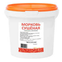 Морковь сушеная гранулы (3х3мм) HOBBYHELPER в ведре 500г