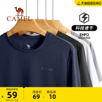 駱駝戶外短袖t恤男2023年夏季寬鬆半袖T恤運動跑步健身速幹上衣