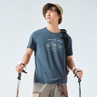 探路者短袖男23春夏新品戶外運動抗UV彈力透氣T恤TAJJCL81303