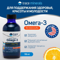 Омега 3, Trace Minerals, 1216 мг, 118 мл