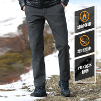 探路者衝鋒褲秋冬軟殼褲男女戶外衝鋒褲防風防雨登山男褲加絨加厚
