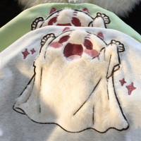 日系慵懶風可愛毛絨奶fufu衛衣女秋季寬鬆休閒百搭情侶帽衫外套潮