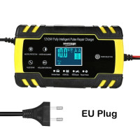 Полностью автоматические зарядные устройства для аккумуляторов, 12-24 В, 8 А, цифровой ЖК-дисплей, для мотоциклов и автомобилей, быстрая зарядка