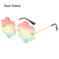 Новые солнцезащитные очки с цветочным дизайном для женщин, забавные солнцезащитные очки для пляжа, модные солнцезащитные очки с градиентными линзами