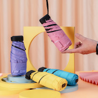 超轻五折晴雨伞折叠遮阳伞广告迷你口袋伞创意黑胶太阳伞袖珍礼品