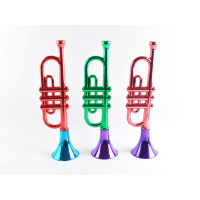 跨境热供儿童电镀可吹塑料喇叭 启智早教吹奏乐器热供玩具批发