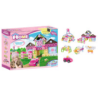 供应SM226823女孩粉色塑料积木拼装 儿童启蒙积木玩具