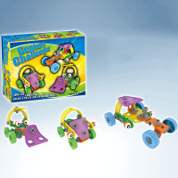 SM223842启蒙拼装积木 儿童启智EVA自装积木工程车玩具