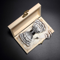 Мужской галстук-бабочка с перьями jemygin, черный и белый цветочный галстук-бабочка ручной работы для свадьбы, вечеринки, выпускного вечера, подарочный набор