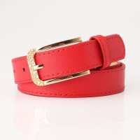 Ремень из искусственной кожи Женский, модный простой пояс с металлической пряжкой, черный, для костюма, джинсов, аксессуар для одежды