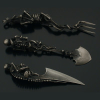 厨房配件Halloween Gift Skeletal Cutlery Sets万圣节刀叉勺套装