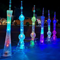 厂家直销亮灯广州塔塑料壳东方明珠塔七彩灯光广场爆款套圈工艺品