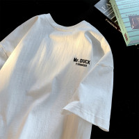 HUIMO 夏季簡約百搭休閒短袖T恤衫男女多色系半袖上衣寬鬆五分袖